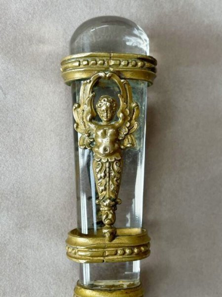 画像1: 天使 印章 アンピールスタイル クリスタルガラス フランス アンティーク　 (1)