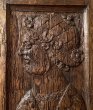 画像1: 17世紀 フランス 木彫 装飾パネル 甲冑の騎士レリーフ／ 中世の記憶を刻む肖像 (1)