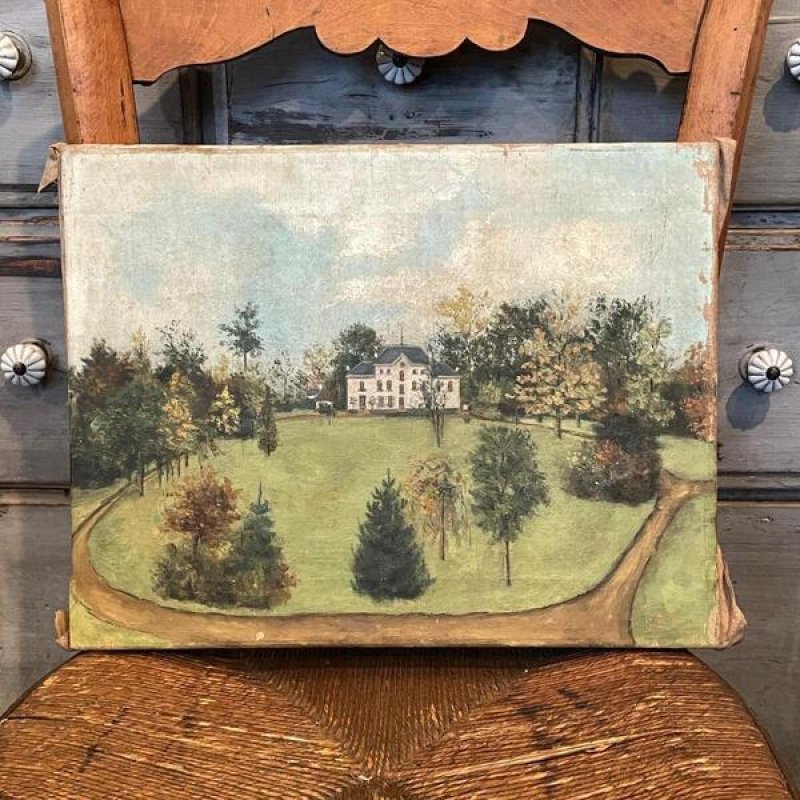 画像2: 19世紀 風景画 フランス アンティーク洋館 (2)